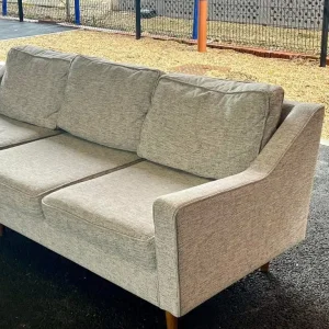 L shape grey sofa with salt & pepper speckle - Image 2