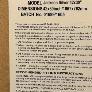 Jackson Leaner Mirror Silver 42”x30”