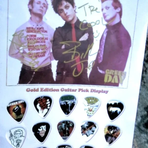 Green Day Gold Edition Guitar Pick Display