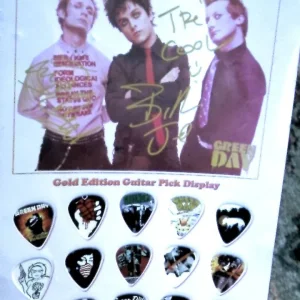 Green Day Gold Edition Guitar Pick Display