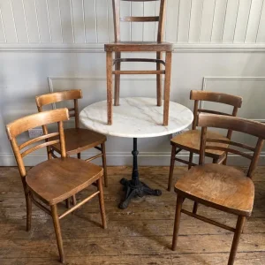 COLLECTION VINTAGE WOODEN BISTRO CHAIRS