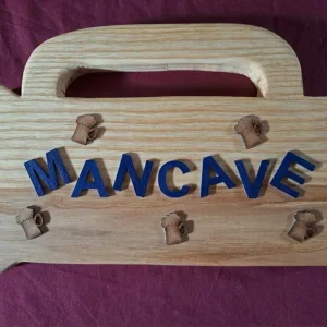 Beech wood tankard shaped mancave sign