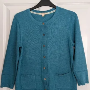 White Stuff 3/4 Sleeve Teal Cardigan, Size 8