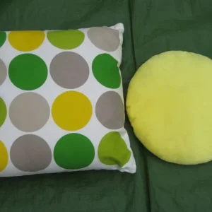 Large Ben de Lisi Cushion and Round Smiley Face Cushion - Image 4