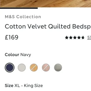 Navy bedspread M&S XL, never used - Image 2