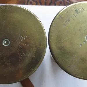 Pair Great War artillery shell cases trench art vases - Image 3