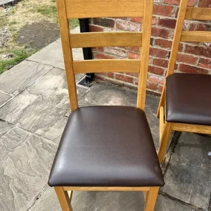 Set of 4 Solid Oak Dining Chairs - Image 5