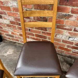 Set of 4 Solid Oak Dining Chairs - Image 6
