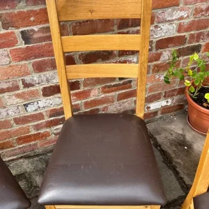 Set of 4 Solid Oak Dining Chairs - Image 7