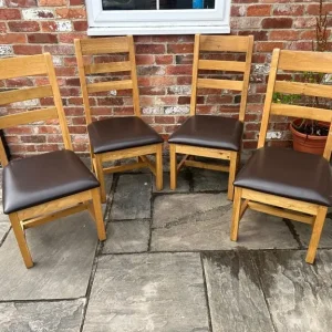 Set of 4 Solid Oak Dining Chairs