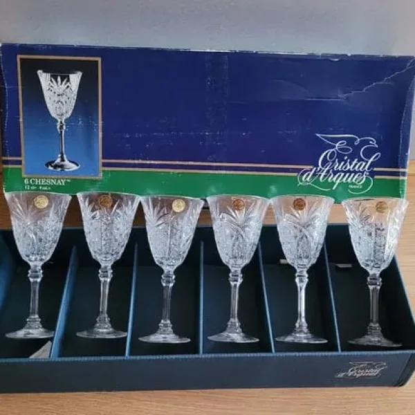Set of 6 Chesnay Crystal Glasses