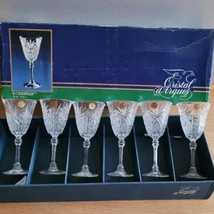 Set of 6 Chesnay Crystal Glasses