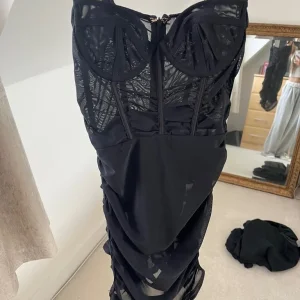 Oh Polly Sheer Mesh Underwired Mini Dress in Black - Image 2