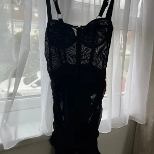 Oh Polly Sheer Mesh Underwired Mini Dress in Black