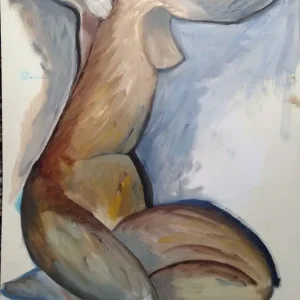 Original Painting Female Nude on Reusable Board