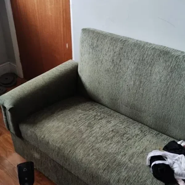 Clean khaki green velvet sofabed