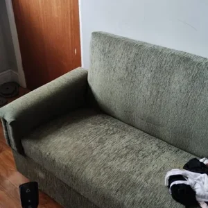 Clean khaki green velvet sofabed
