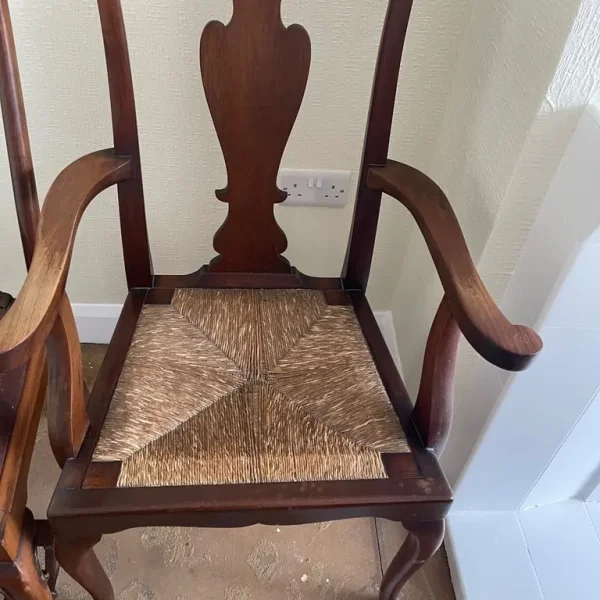 Wooden chair with arms