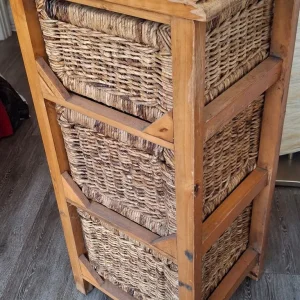 Pine Unit with 3 Wicker Drawers - Image 5