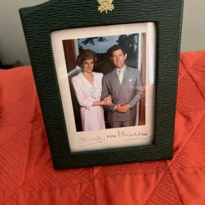 Princess Diana and Prince Charles framed and signed original photo