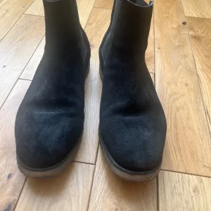 AllSaints Rhett Sued Chelsea Boots Mens UK 8 Black Leather