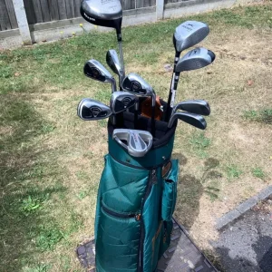Men’s Golf Clubs Driver 3 & 7 Woods 3-9 Irons Pitching Wedge Putter Hippo Cart Bag - Image 3