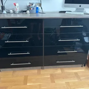 Bedroom chest of drawers with bedside cabinets