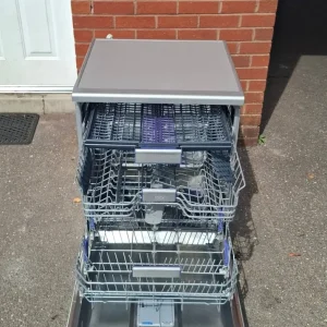 Beko stainless steel dishwasher with catlery drawer on top - Image 4