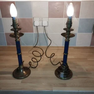 2 brass heavy electric lamps - Image 3