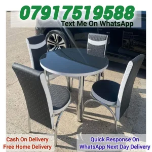 Glass Dining Table with 4 or 6 Chairs - Image 5