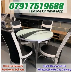 Glass Dining Table with 4 or 6 Chairs