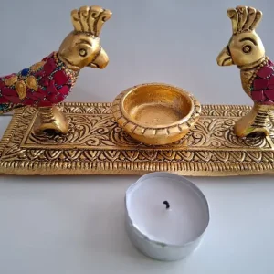 Tea Light Holder with Coloured Parrots and Mosaic Beads - Image 4