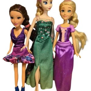 3 dolls including elsa with coloured hair