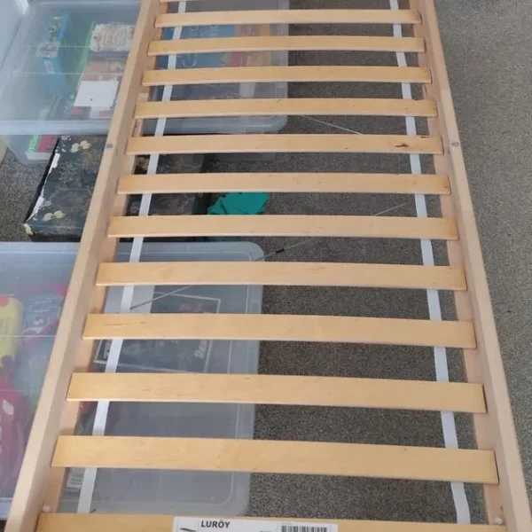 Luroy IKEA kids single wooden bed frame