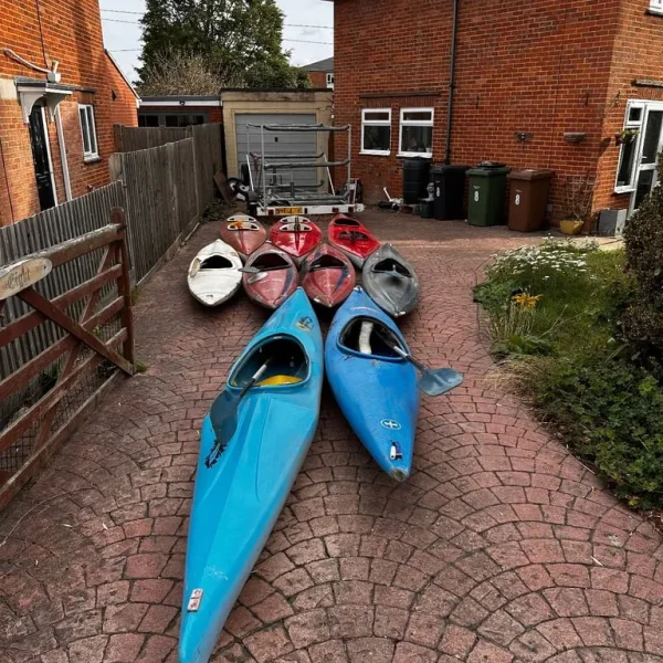 9 kayaks and trailer