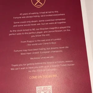 West Ham United 2022/23 Conference League Winners Photos & Coin - Image 3
