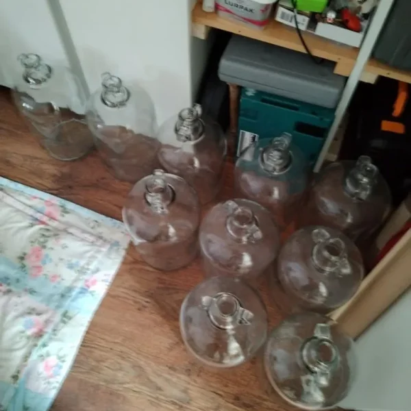 Home made wine making demijohns