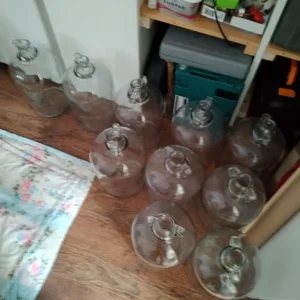 Home made wine making demijohns