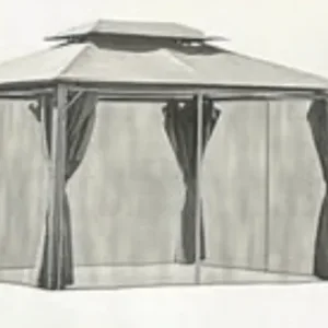 Garden Gazebo Pavilion 3x4m Tent with Mosquito Net and Sliding Walls - Image 2
