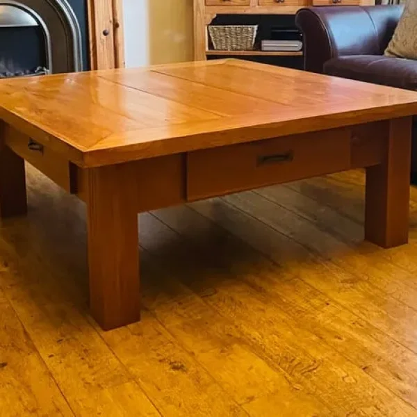 Solid oak coffee table