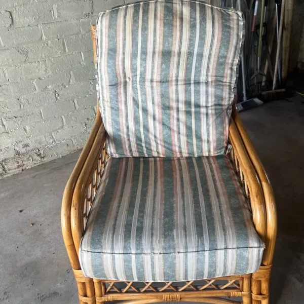 Wicker chair with cushions