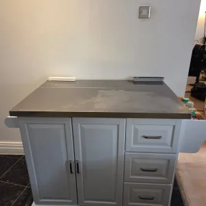 Kitchen island with drop leaf extension
