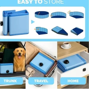 Large blue folding pet paddling pool - Image 3