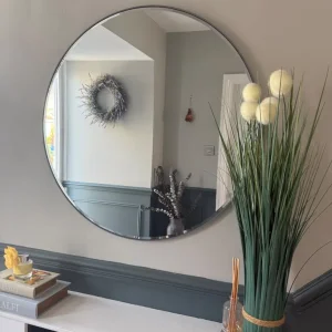 Large round mirror
