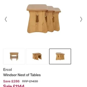 Ercol light oak nest of tables - Image 4