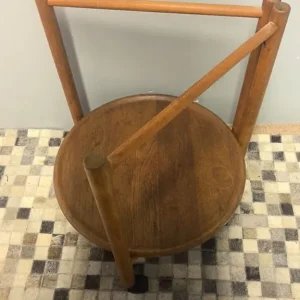 vintage Danish style folding serving trolley with two trays - Image 3