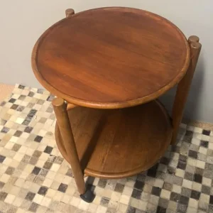 vintage Danish style folding serving trolley with two trays