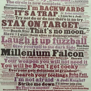 Star Wars Word Art with frame - Image 2
