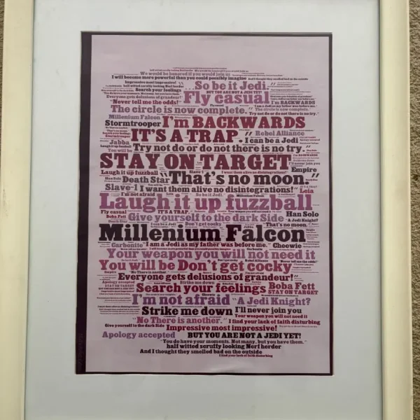 Star Wars Word Art with frame