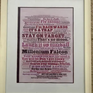 Star Wars Word Art with frame